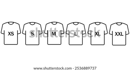 T-Shirt size icon. Human clothing size label. Vector illustration.