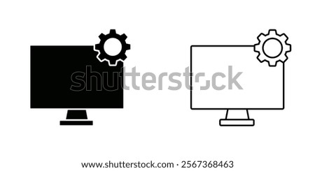 Computer setting set icon isolated on white background.