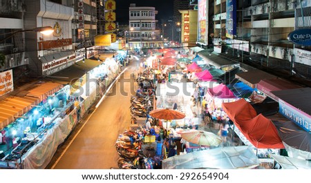 CHIANG MAI THAILAND - JUN 26 : Unidentified people walk on Ton Lum Yai market on June 26, 2015. There is an oldest market in town, opens daily early sunset till early midnight.