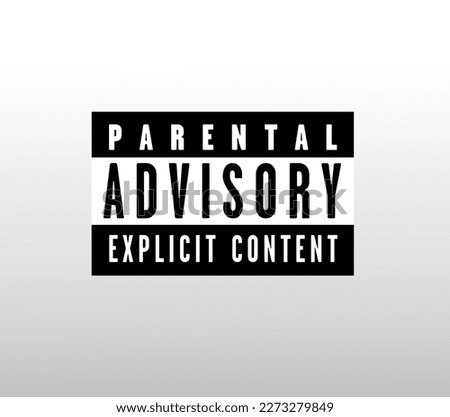 Vector label Parental Advisory, black and white