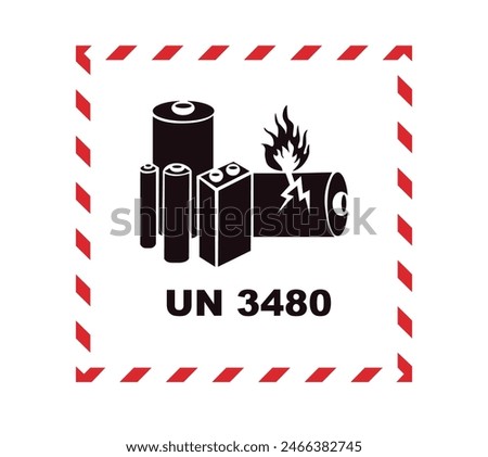 vector warning sign for dangerous goods containing lithium-ion batteries