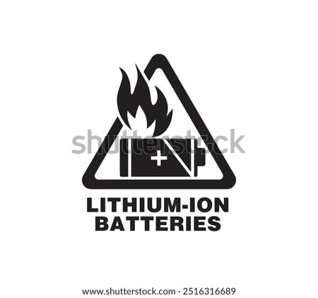 Vector icon , lithium-ion batteries black and white