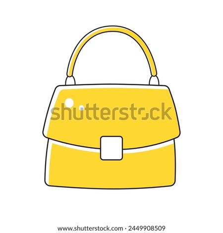 Yellow purse handbag isolated vector illustration