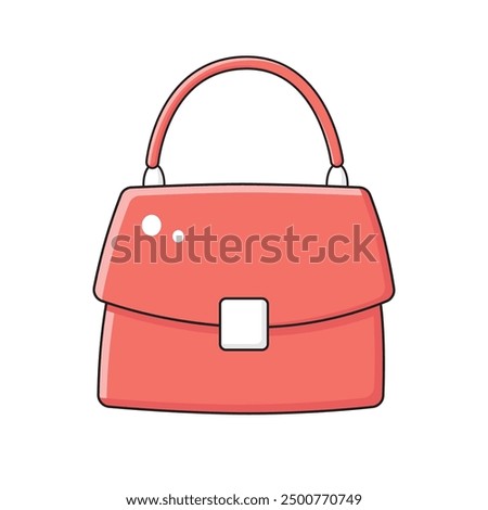 Red purse handbag isolated vector illustration