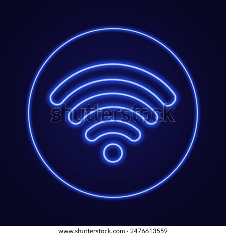 Vector signal wifi sign neon effect. Fully vector effect without raster effects. Editable color