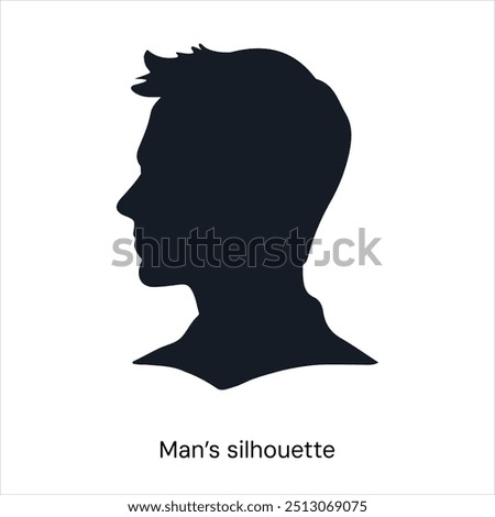 Man's silhouette profile. Avatar. Vector Illustration. Human face side silhouette.