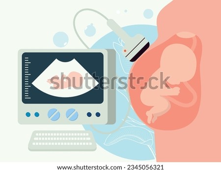 pregnant girl with Ultrasonography abdominal examination (USG)