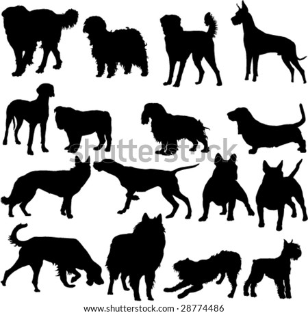 Collection Of Dogs Silhouette Stock Vector Illustration 28774486 ...