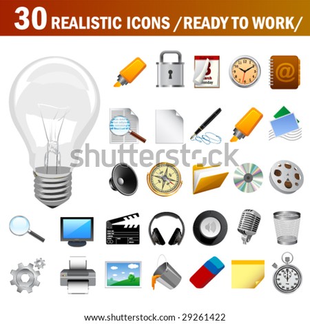 vector realistic icons (ready to use)