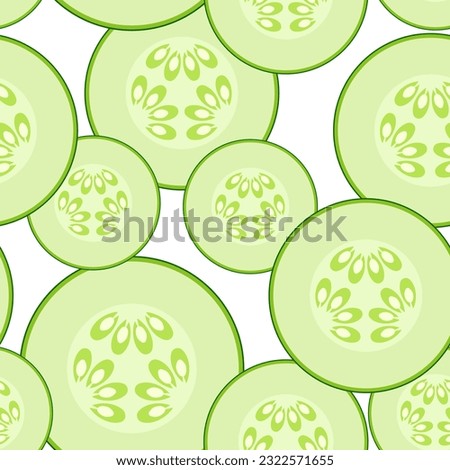 Similar – Image, Stock Photo Cucumber slice pattern isolated on white background. Cucumis sativus backdrop