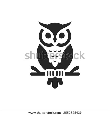 owl logo animal simple line vector, Simple owl head logo design icon cute animal vector owl logo vector ,Cute Owl Icon Representing Nocturnal Wildlife, Forest Creatures