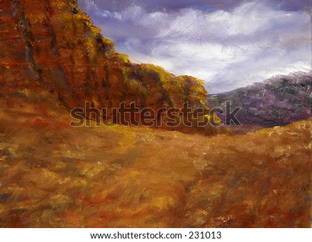 Palo Duro, from an impressionist painting on stretched canvas.