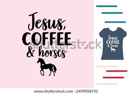 coffee and horses lover t shirt design.