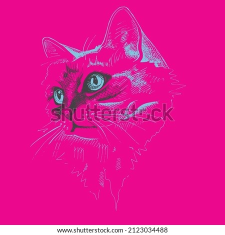 a beautiful cat line art. you can use comerrcially.