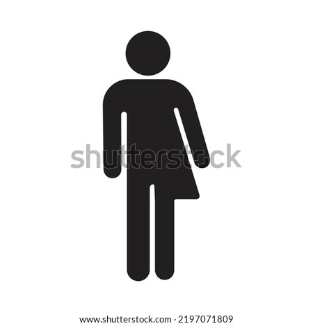 Transgender line icon. Unisex washroom symbol. Gender neutral restroom sign. Editable stroke. Vector graphics