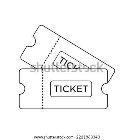 Ticket line art. Outline ticket icon. Vector