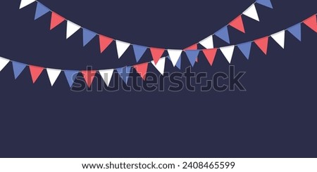 Similar – Image, Stock Photo A colourful pennant chain in pastel colours in front of a house wall