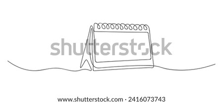 Loose-leaf calendar continuous line drawing. Organizer concept. Time planer concept. Vector illustration