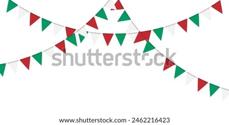 Similar – Image, Stock Photo A colourful pennant chain in pastel colours in front of a house wall