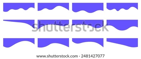 Collection of dividers shape templates. Modern separator header for website and app. Curve lines, wave collection of abstract design element for top and bottom page web site.Vector Illustration