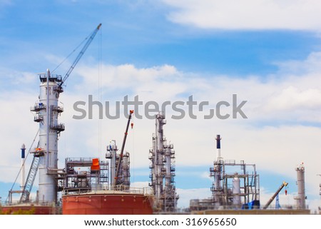 blurred oil and refinery factory industry for background design