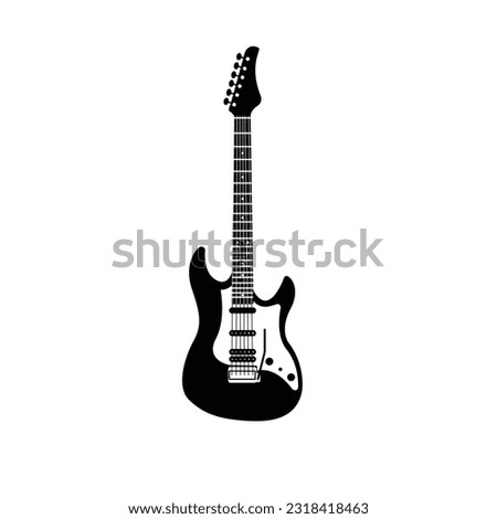 Guitar electric Silhouettes icon vector