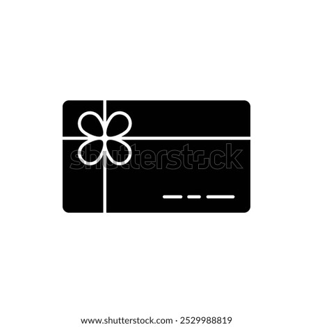 gift card icon vector, giftcard with ribbon