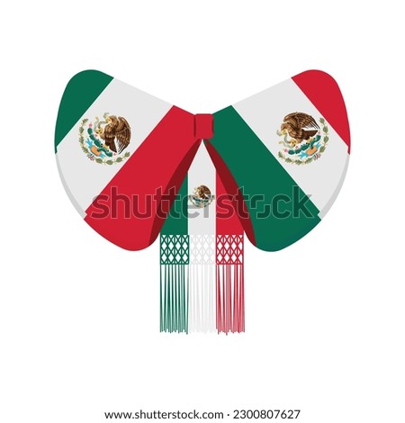 This vector illustration of a Moño de Charro is a traditional Mexican accessory used by Mariachis such as Mexican Charros. With vibrant patriotic colors, this image is perfect to add to your designs.