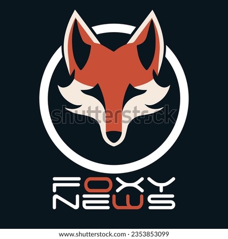 foxy news fox logo agency orange vector