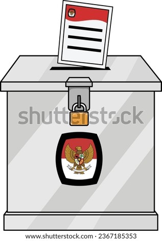 Vector illustration of ballot box for voting in Indonesia or pemilu. Indonesian Election Day concept
