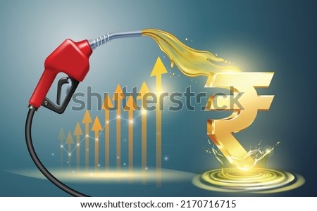 petrol diesel price hike in India, fuel price hike in India, fuel price continuously rising, Indian economy, price hike in India, 3D rendering, illustration abstract background with chart.