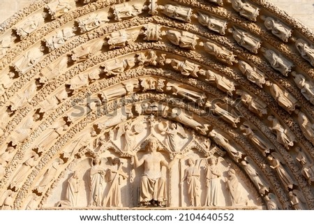 The last judgment. Western portal. Bourges cathedral.  France.  Photo stock © 