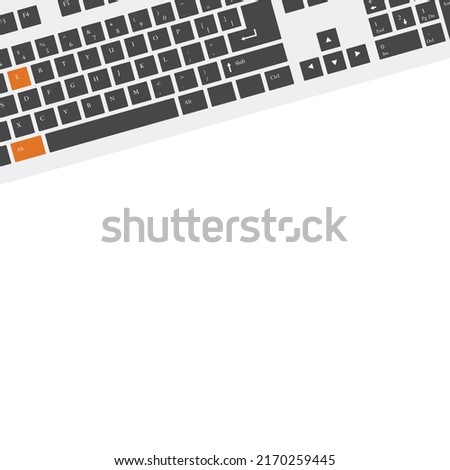 Alt and E keyboard shortcut vector illustration, Edit menu shortcut for windows devices. Alt + E.