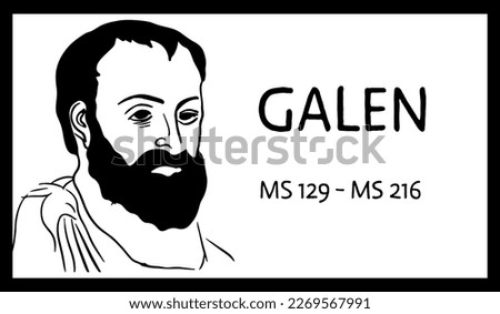 Philosopher Galen portrait sketch drawing