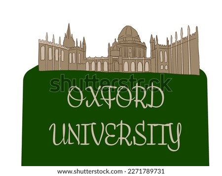 Colorful Oxford University Sketch Illustration