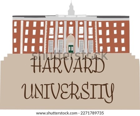 Colorful Harvard University Sketch Illustration