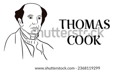 Vector illustration of Thomas Cook's portrait