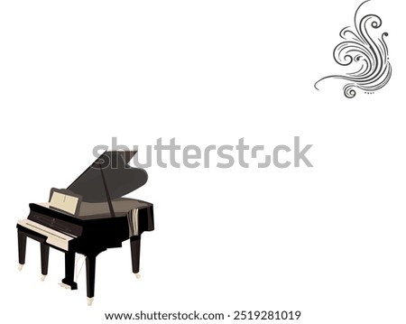 Elegant Piano Recital Invitation Template with Grand Piano Illustration