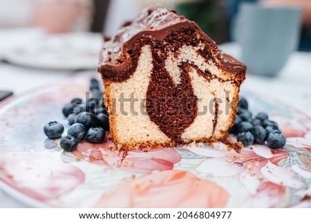cake withe deko blueberrys from grandma Stok fotoğraf © 