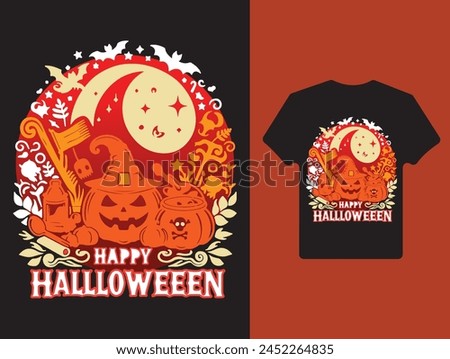 Happy halloween t-shirt design vector image.