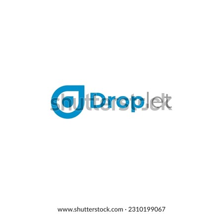 Simple Oil Drop Logo. Green Initial Letter D with Waterdrop Combination isolated on White Background