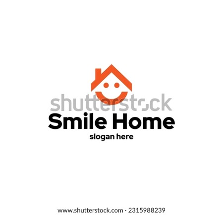Minimal Modern Icon for House and smile Clean Home logo can be used for multiple businesses and individual use