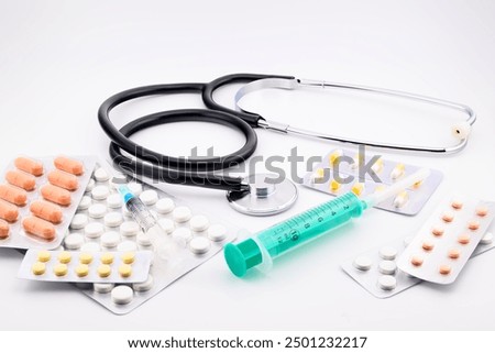 Similar – Image, Stock Photo Large group of syringes