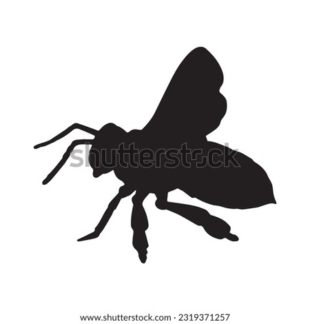 bee silhouette set collection isolated black on white background vector illustration