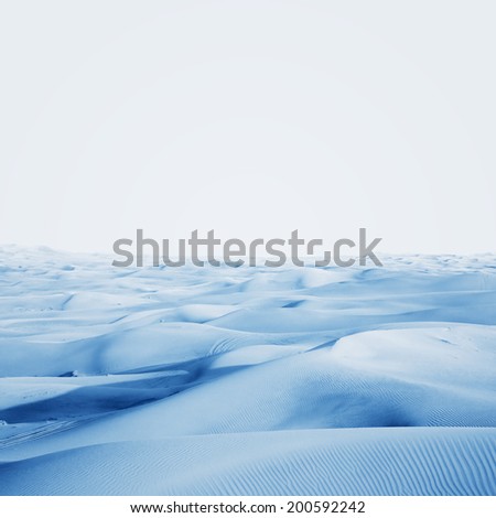 Arctic desert. winter landscape with snow drifts.