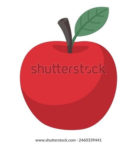 Red apple isolated on white background, vector illustration