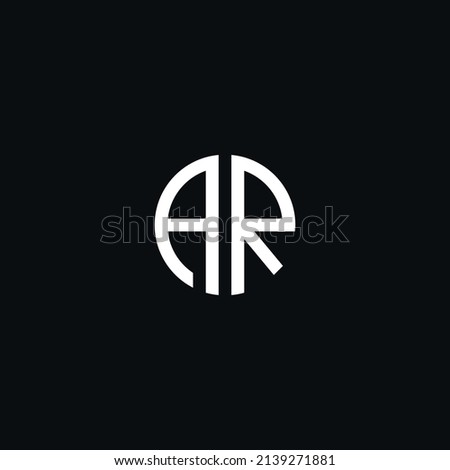 Circle monogram logo icon letter AR