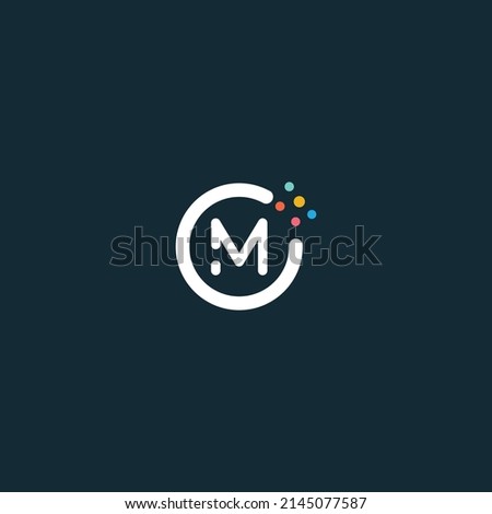 M Letter creative Monogram Design with bubbles.