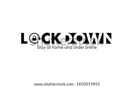 LOCKDOWN vector illustration.Black and white lockdown.  Design elements for an article about lockdown