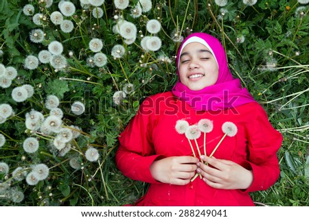 A Muslim girl in nature